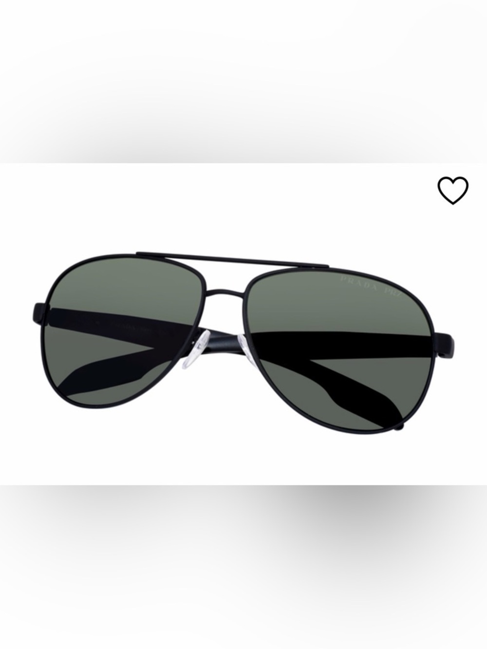 Prada Black PS 53PS Linea Rosa Aviator Sunglasses with Red Logo Case